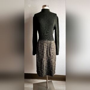 St John Knit Mock Neck Long Sleeve Dress